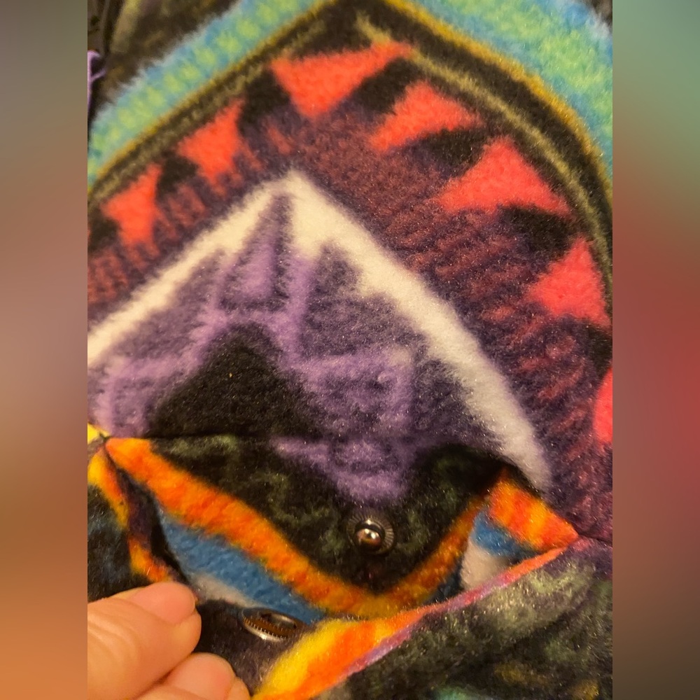 ❤️ 💚 💙 Wesc Multicolor Patterned Fleece Pullover unisex men med./women lg - Picture 9 of 11